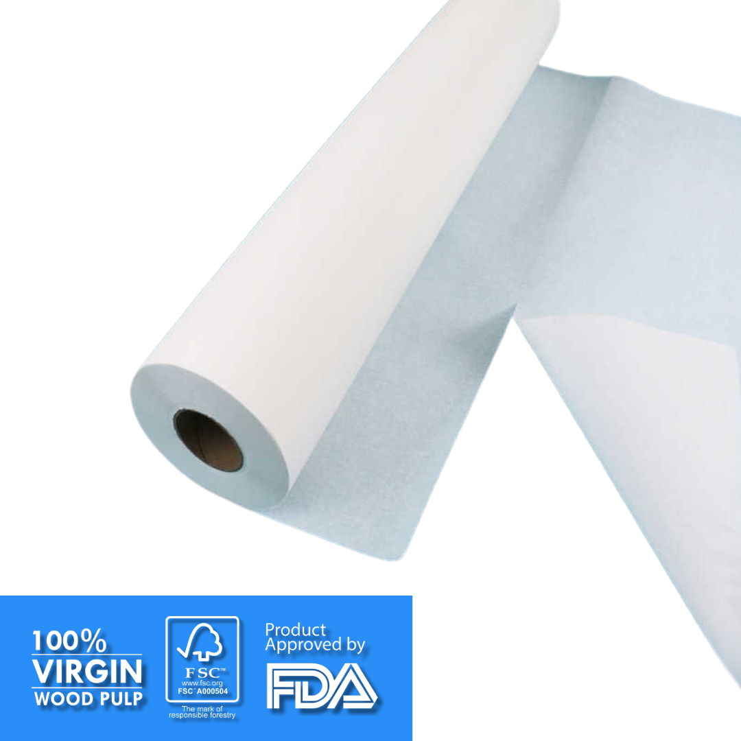 Box of 8.5" x 250 Ft Premium Smooth Headrest Paper Roll for Chiropractic Table (8 Rolls/Box)