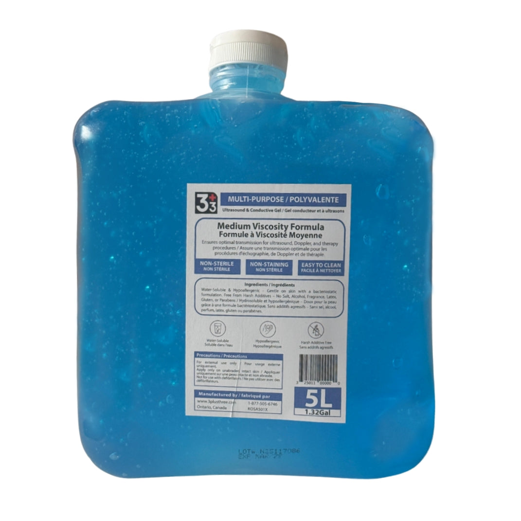 3PlusThree 2x5L Multi-Purpose Blue Ultrasound Gel