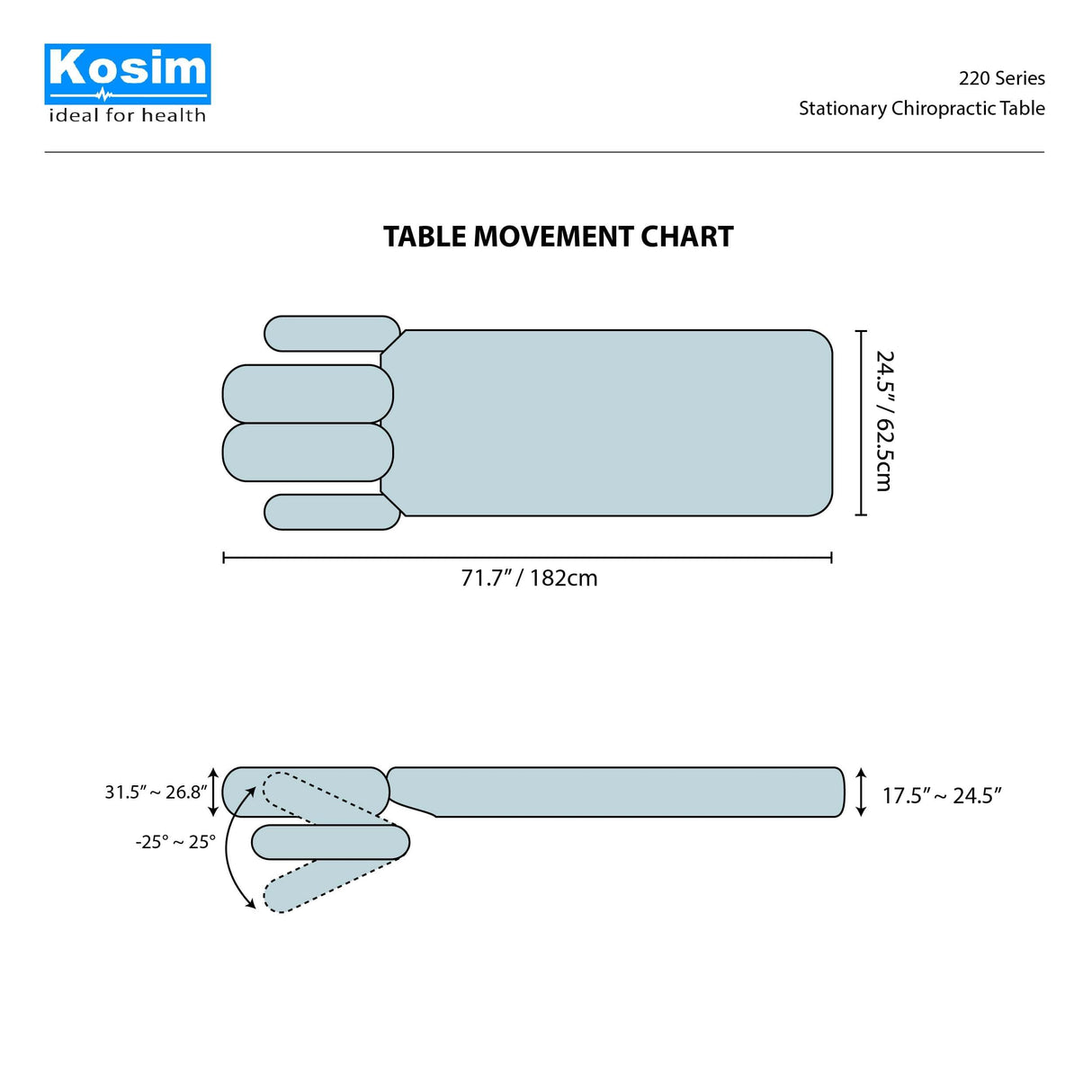 220 Series Stationary Chiropractic Table