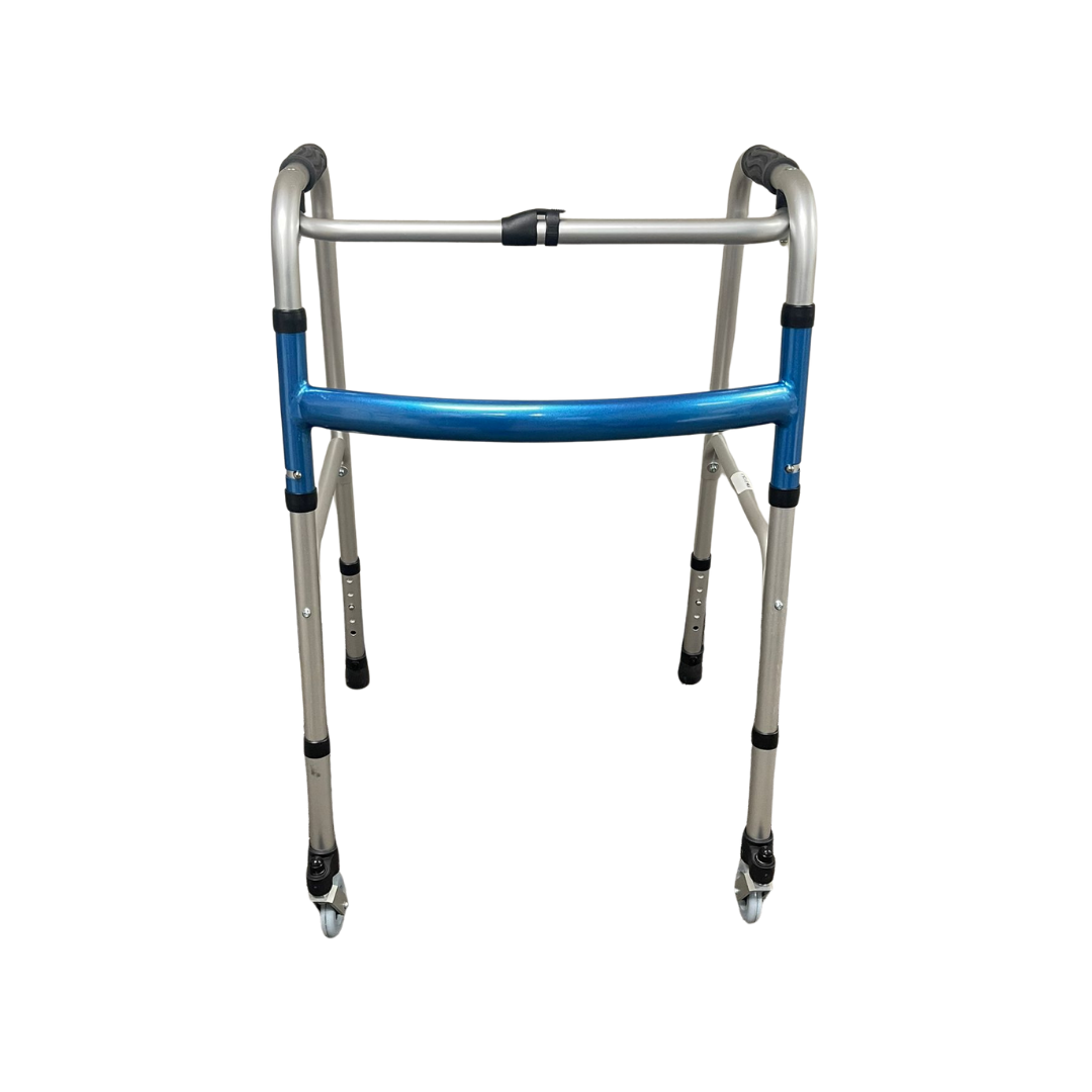 3 Plus Three All-in-one Walker with 1 button easy closure, 360-degree wheels, and dual brake system