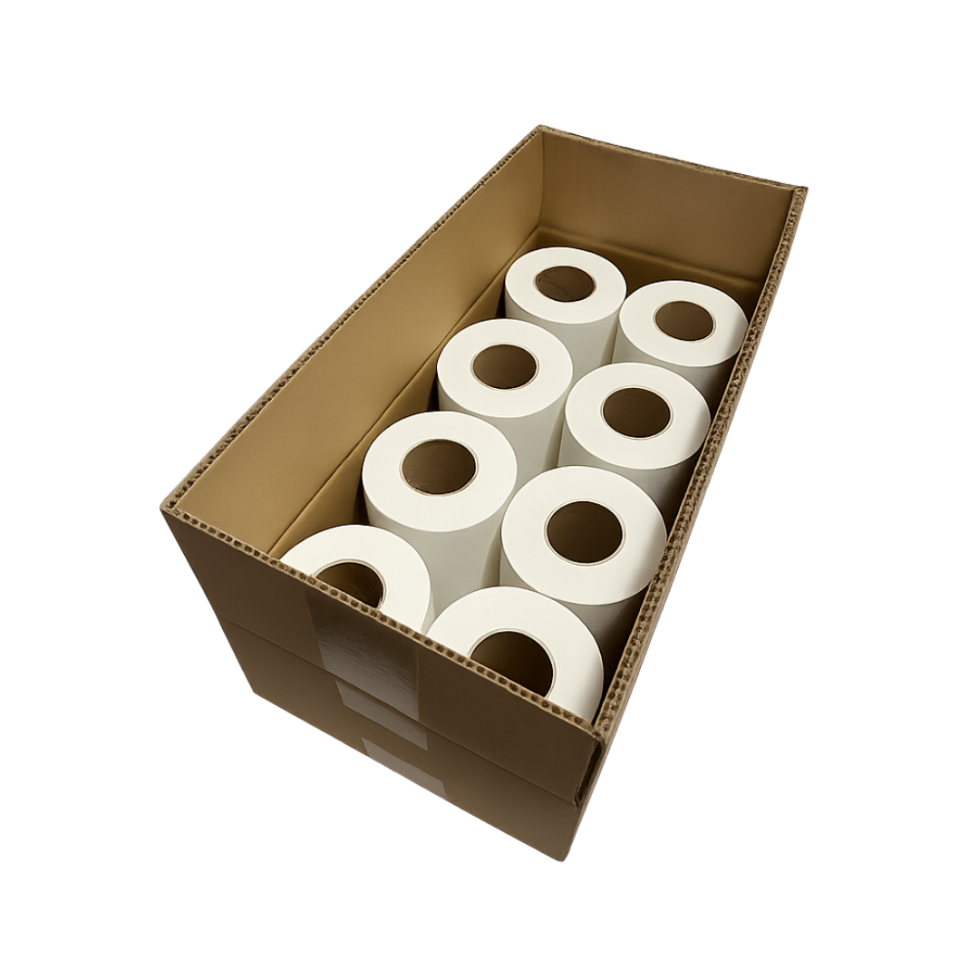 Box of 8.5" x 250 Ft Premium Smooth Headrest Paper Roll for Chiropractic Table (8 Rolls/Box)