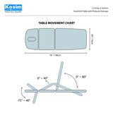 Ci Series 3 Section Classic Treatment Electric Table with Postural Drainage